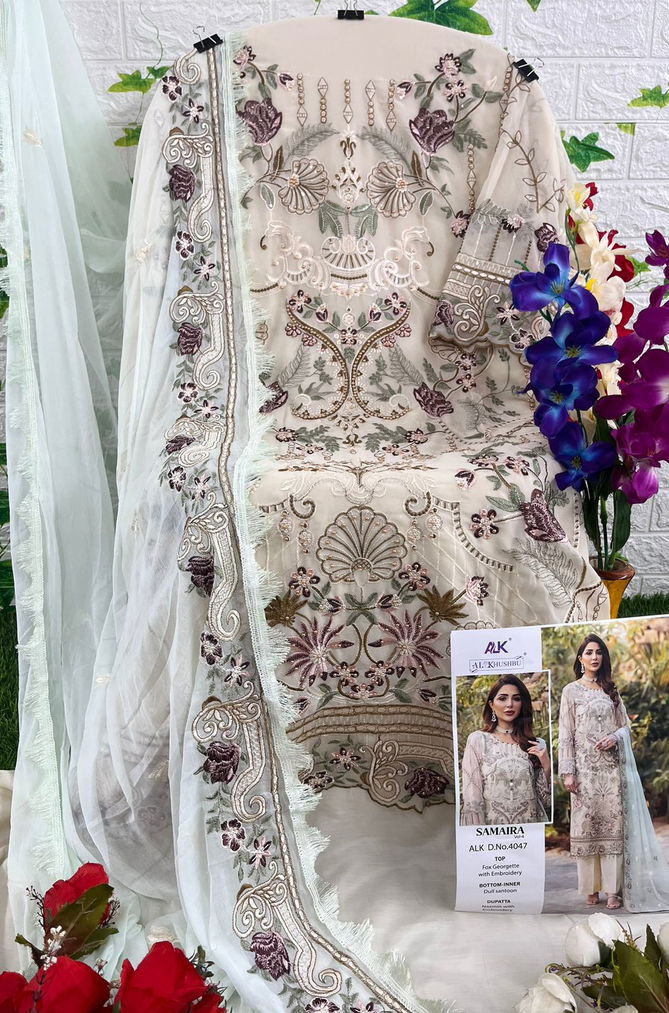 Samaira Vol 4 By By Al Khushbu Georgette Pakistani Suits Wholesale Shop In Surat